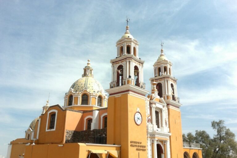 Iglesia de Nuestra Señora de los Remedios sanctuary, which sits atop the Great Pyramid, in Cholula, Puebla.