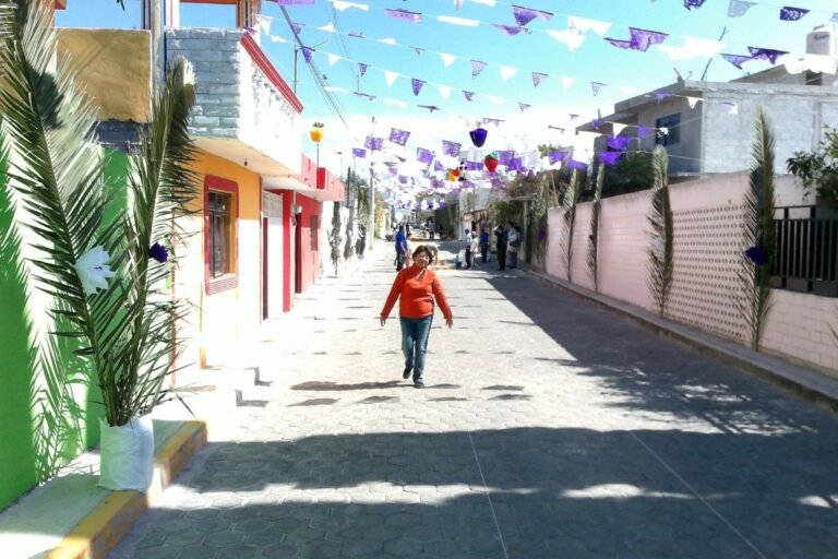 This road in La Compañía, Puebla, is where the three sisters grew up and their parents still live today.