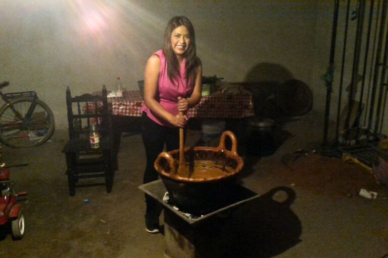 Soco stirs the mole at her parents' house.